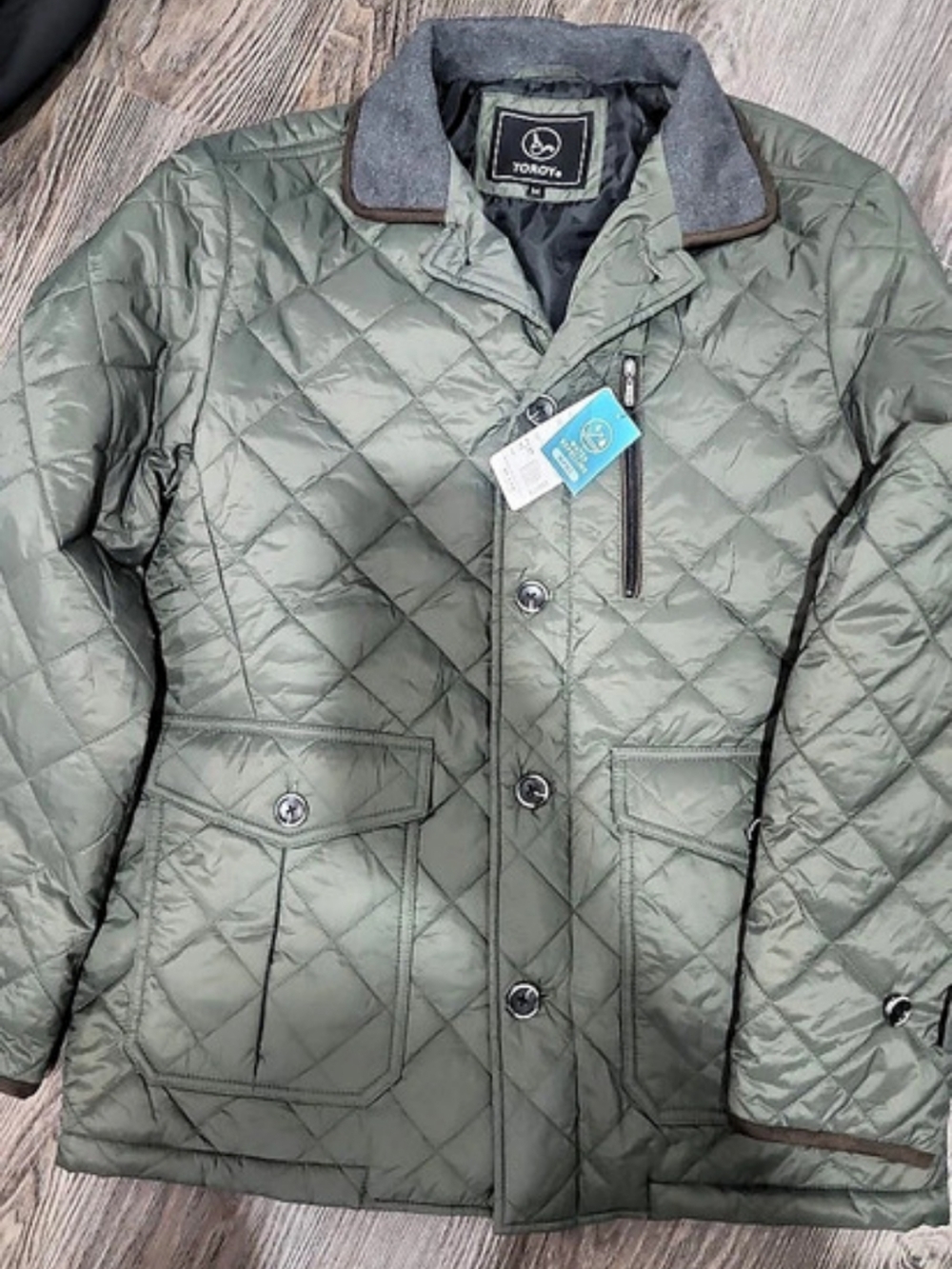 TOROY Quilted Water-Repellent Jacket Green Medium
